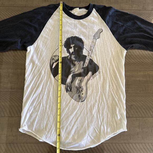 Vintage 70s Frank Zappa Smoking Raglan T Shirt Guitar Barking Pumpkin Records L - Picture 11 of 14
